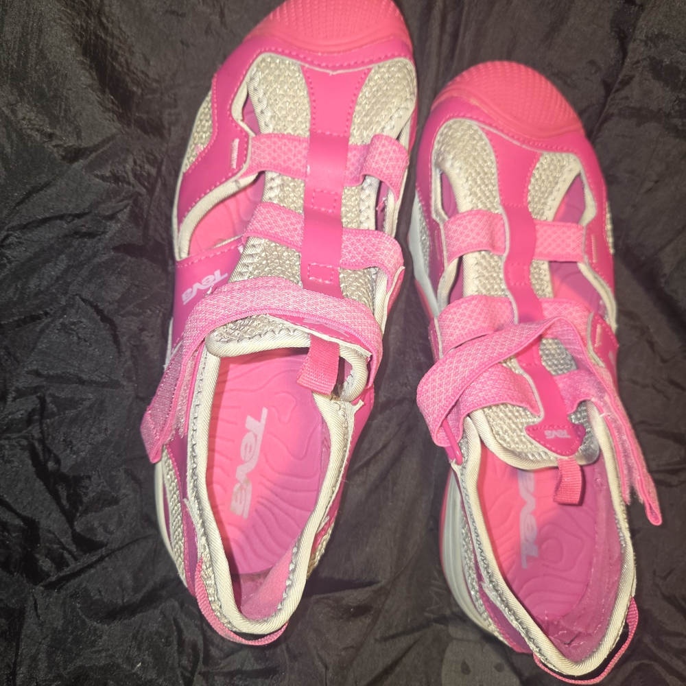 Teva Pink and Gray Water Shoes with Breathable Mesh